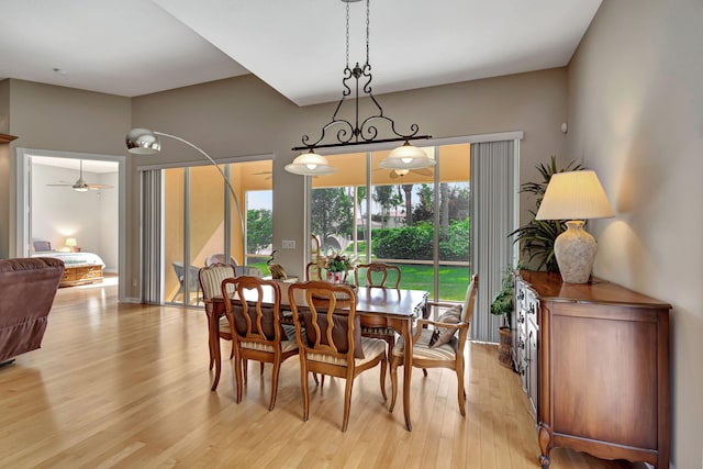 dining area featuring light wood-type flooring