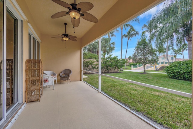 view of unfurnished sunroom