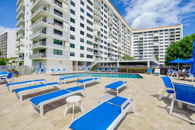 view of pool with a patio