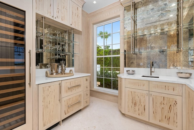 bathroom featuring vanity and concrete flooring