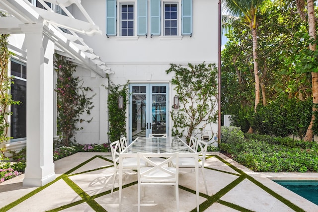 view of patio / terrace featuring french doors