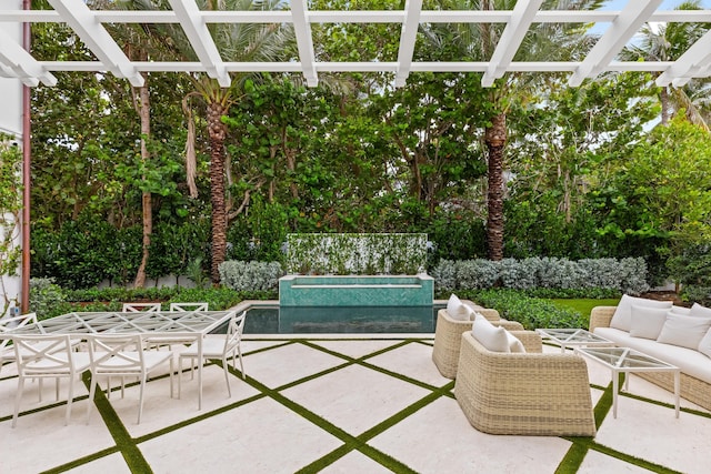 view of patio / terrace featuring a pergola