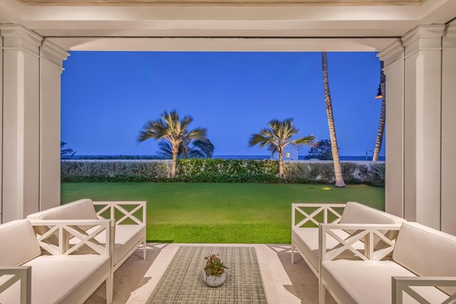 view of patio / terrace featuring an outdoor living space
