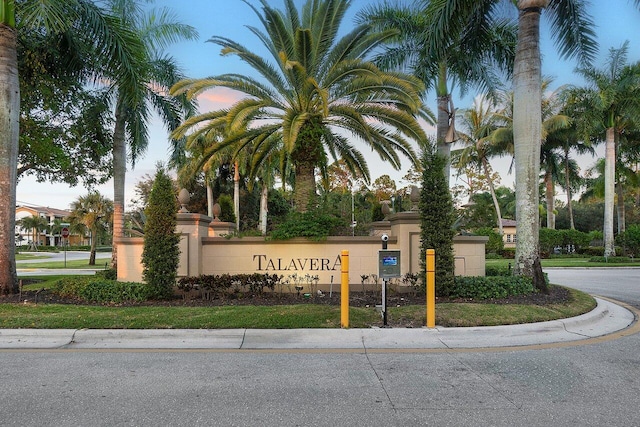 view of community sign