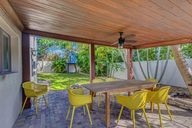 view of patio with ceiling fan