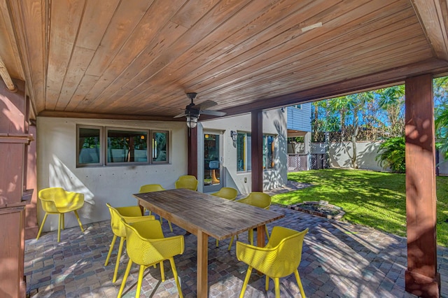 view of patio / terrace featuring ceiling fan