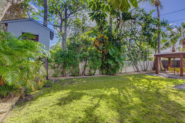 view of yard with a gazebo