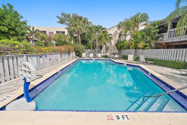 view of pool with a patio