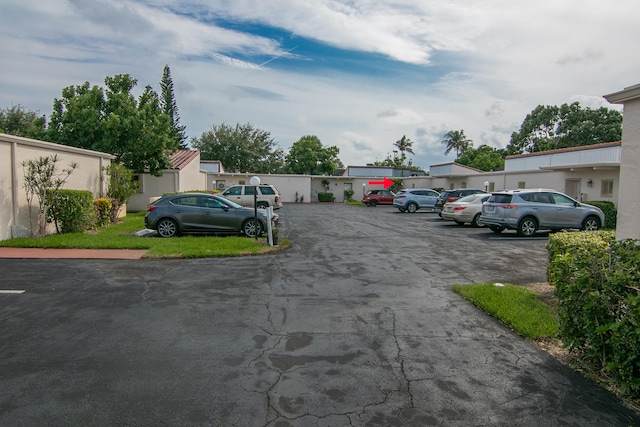 view of parking / parking lot