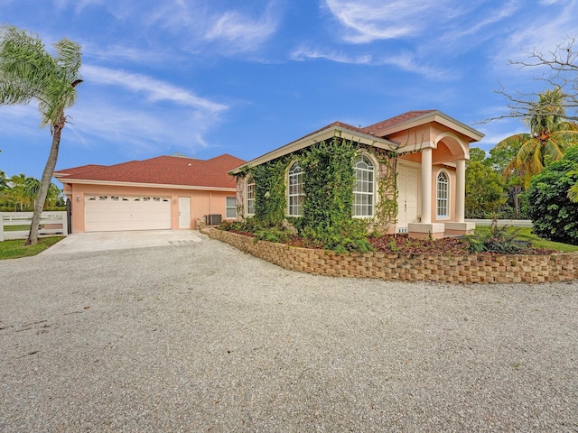 view of front of house with a garage