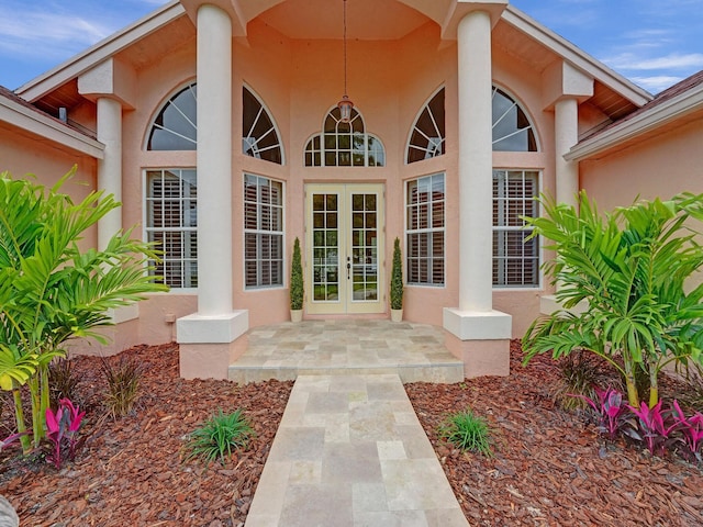 doorway to property with french doors