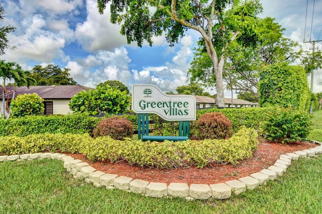 view of community sign