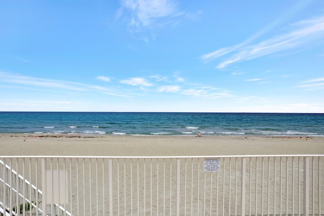 property view of water featuring a view of the beach