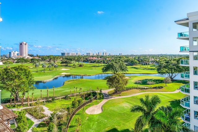 view of home's community with a water view