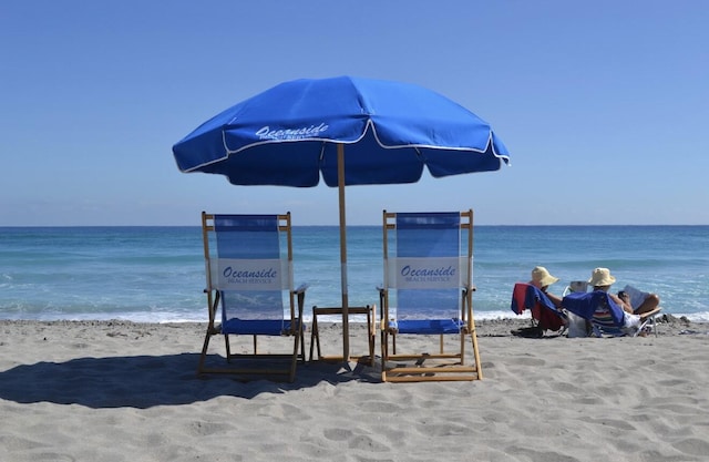 exterior space with a view of the beach