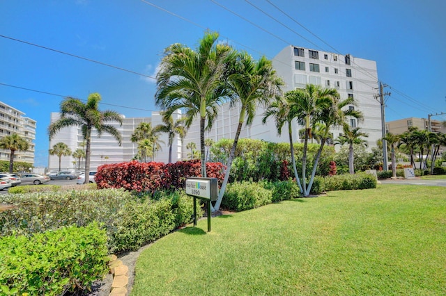 view of property's community featuring a lawn