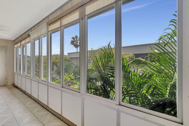 view of unfurnished sunroom