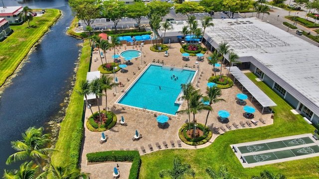 124 Capri C, Delray Beach, FL 33484 - bird's eye view of a pool and a nearby body of water