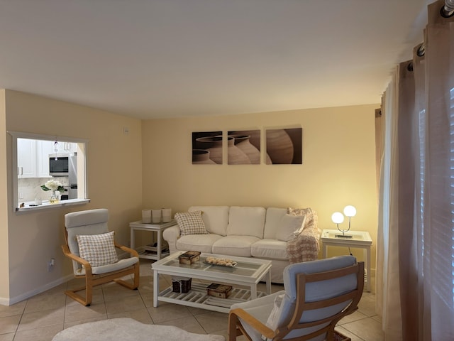 view of tiled living room