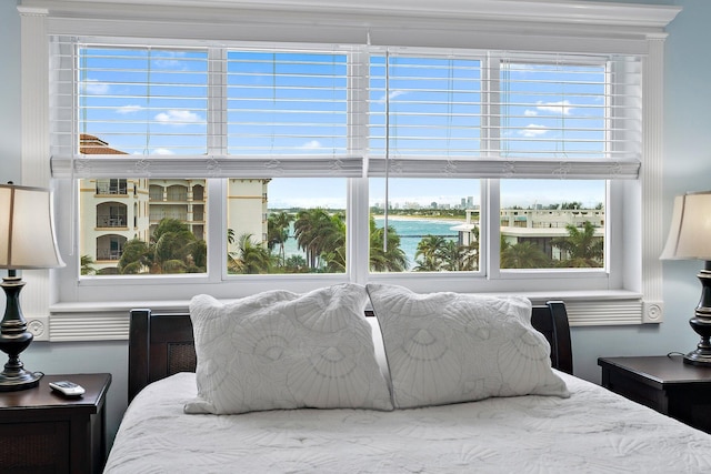 bedroom with a closet and ornamental molding