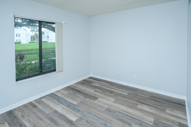 unfurnished room with wood-type flooring