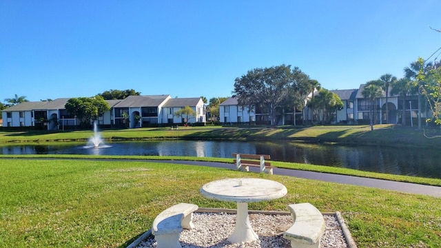 exterior space featuring a water view