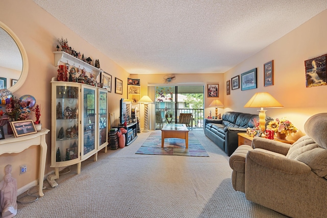 9780 Pineapple Tree Dr Unit 201, Boynton Beach, FL 33436 - carpeted living area with a textured ceiling
