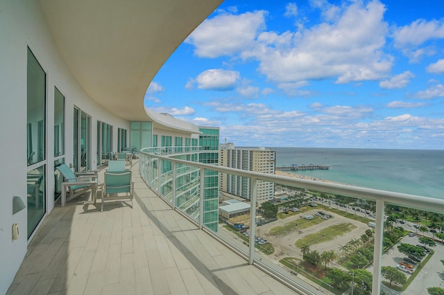 balcony with a water view