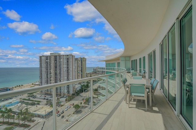 balcony with a water view