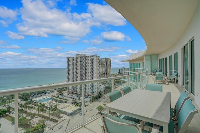 balcony with a water view