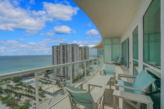 balcony with a water view