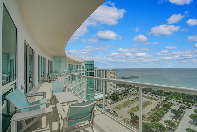 balcony with a water view