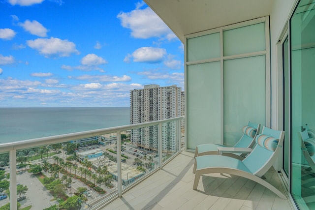 balcony with a water view