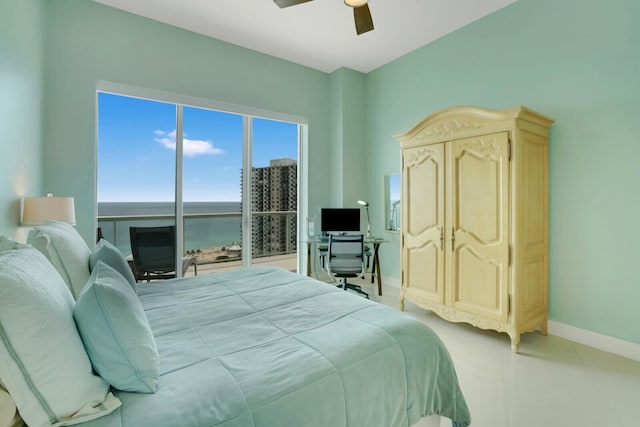 bedroom with ceiling fan