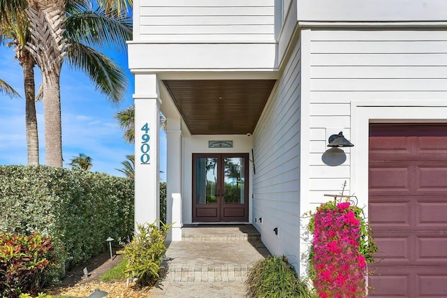 view of exterior entry with french doors