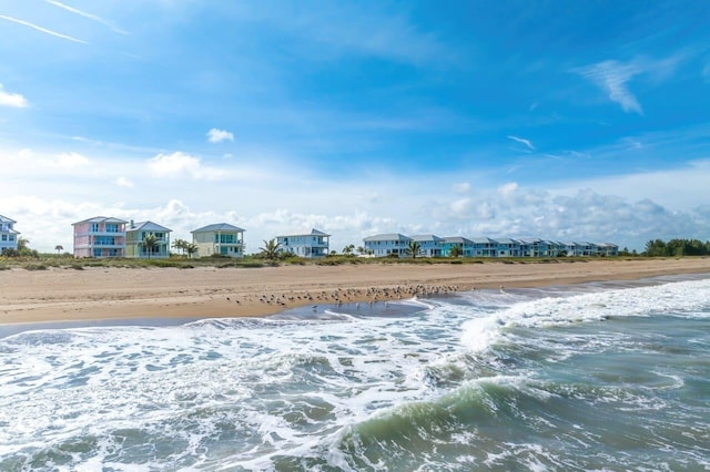 property view of water featuring a view of the beach