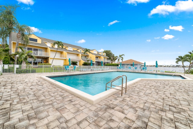 view of pool featuring a patio area