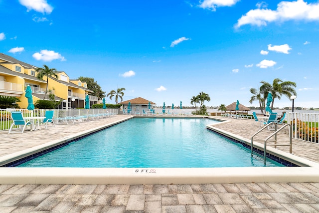 view of pool with a patio area