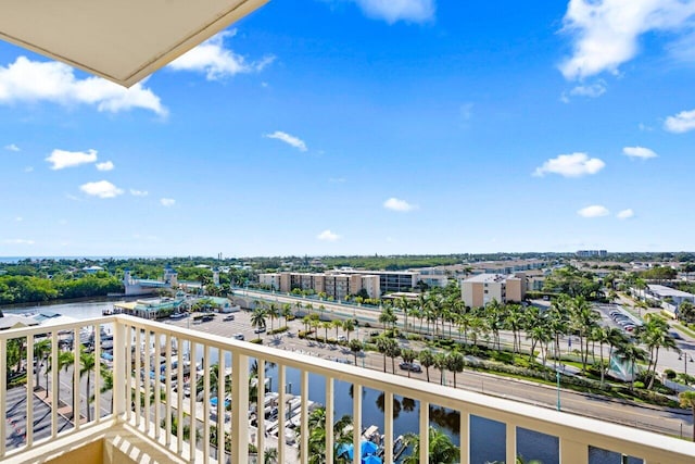 balcony with a water view