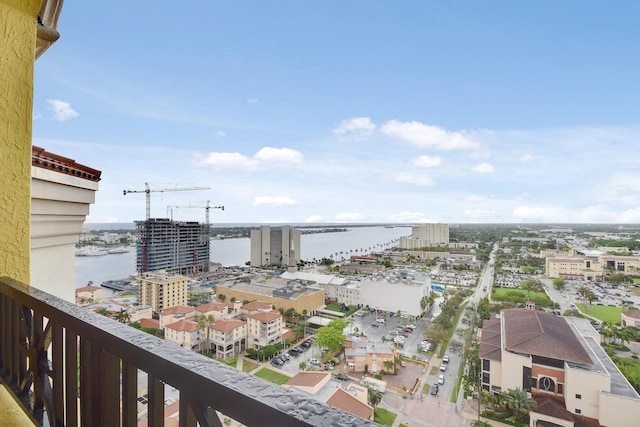 balcony with a water view