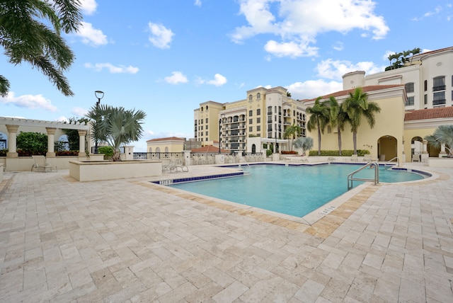 view of pool with a patio area