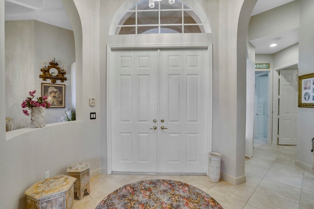 view of tiled entrance foyer