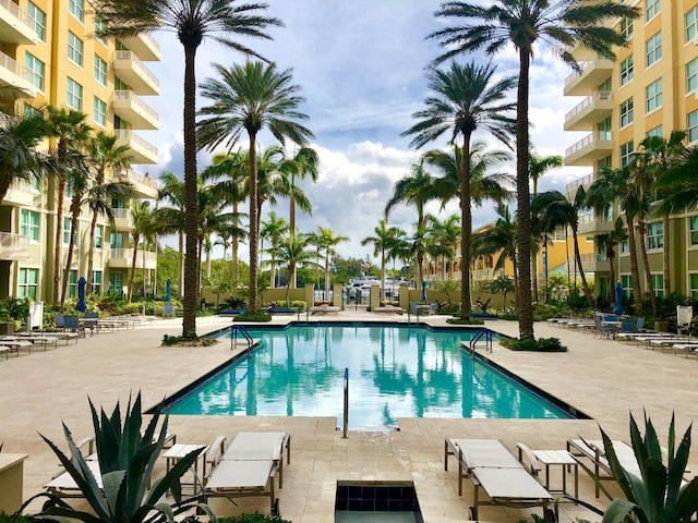 view of pool with a patio