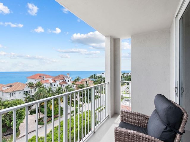 balcony with a water view