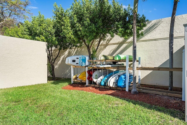 view of yard featuring fence