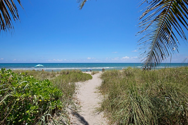 water view featuring a beach view