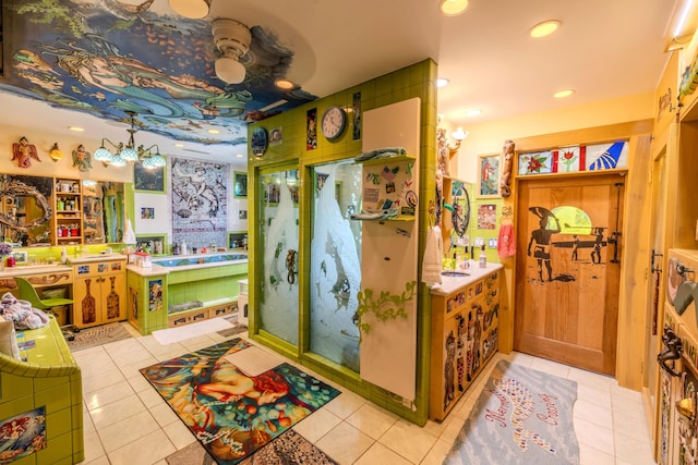 bathroom featuring tile patterned flooring