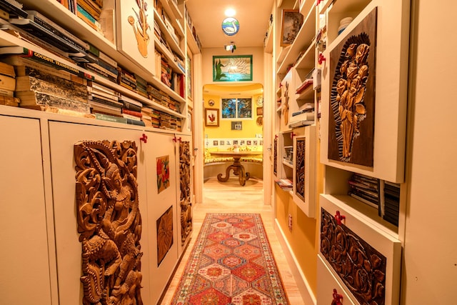 wine cellar featuring light hardwood / wood-style floors