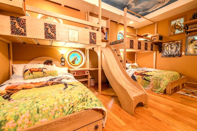 bedroom featuring wood-type flooring