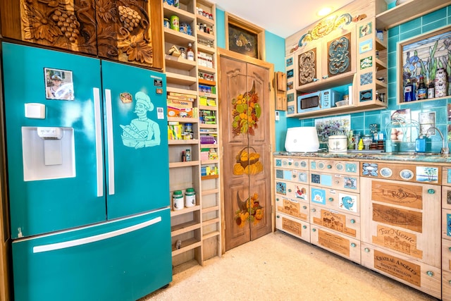 kitchen with built in refrigerator